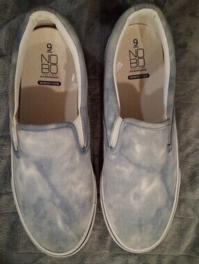 Light Blue Tie-Dye Slip-On Sneakers